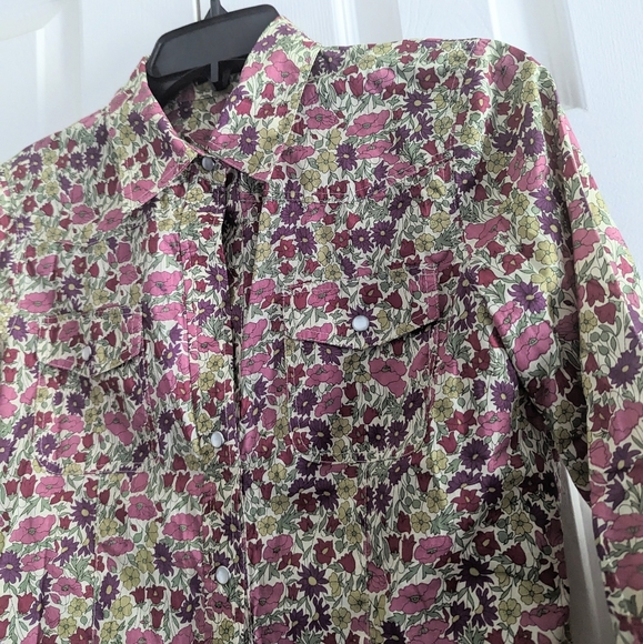 THEORY Multicolored Floral Button Down Shirt - Picture 4 of 5